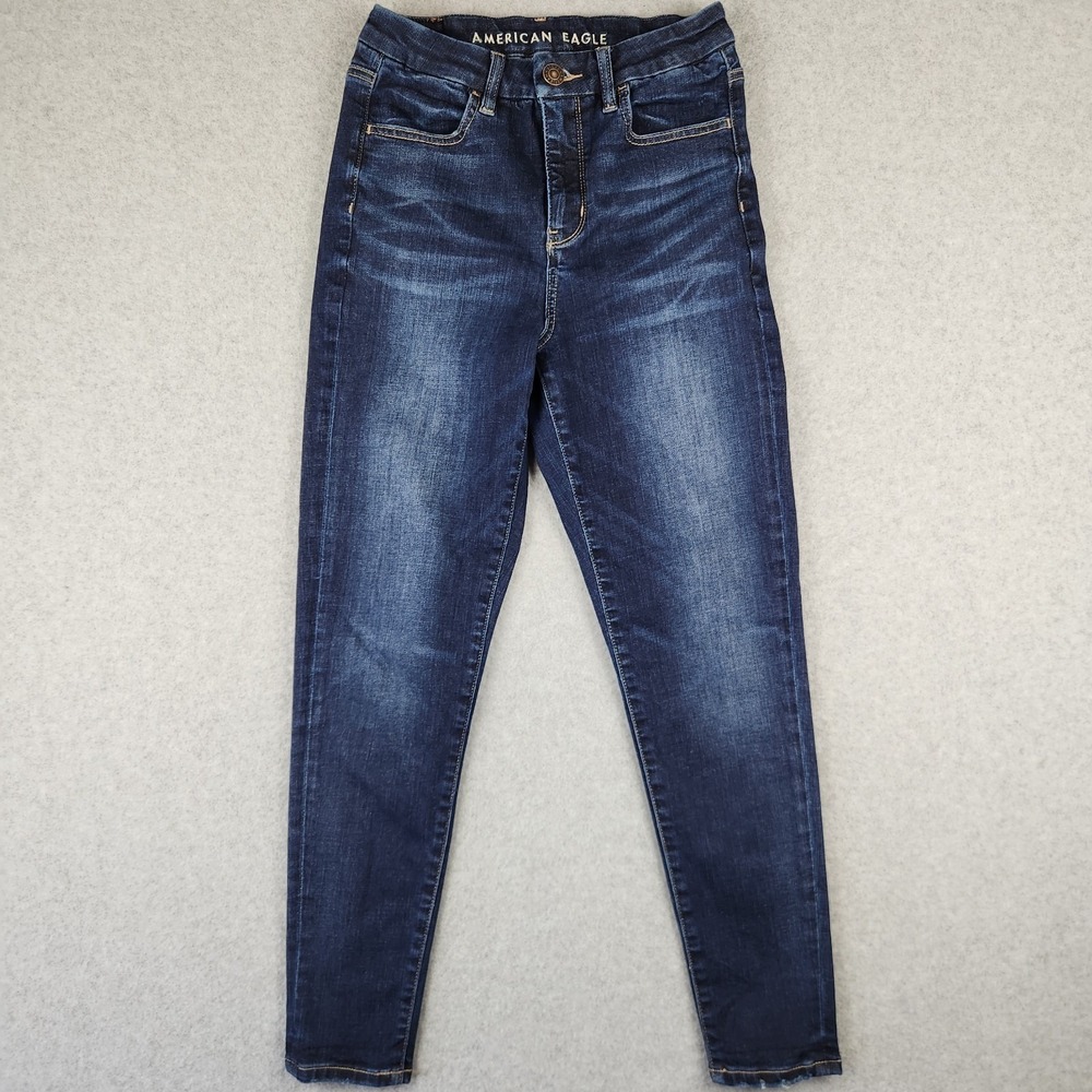American Eagle High Rise Jeans Women's 4 Short Next Level Stretch Dark Wash